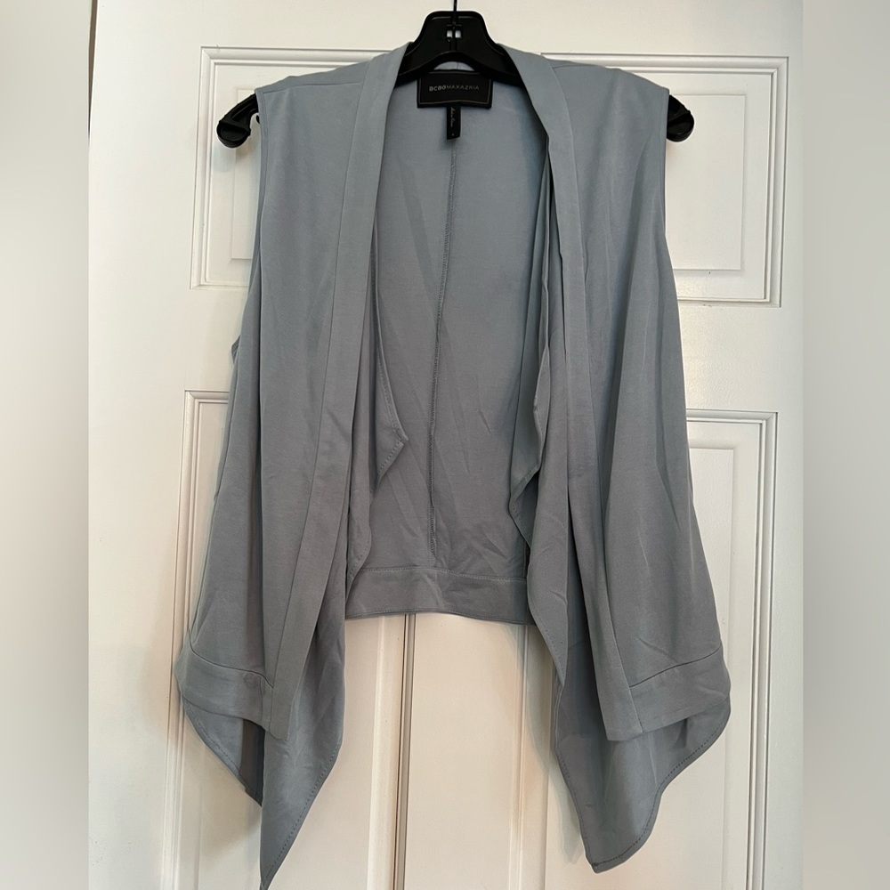 BCBG light blue asymmetrical vest